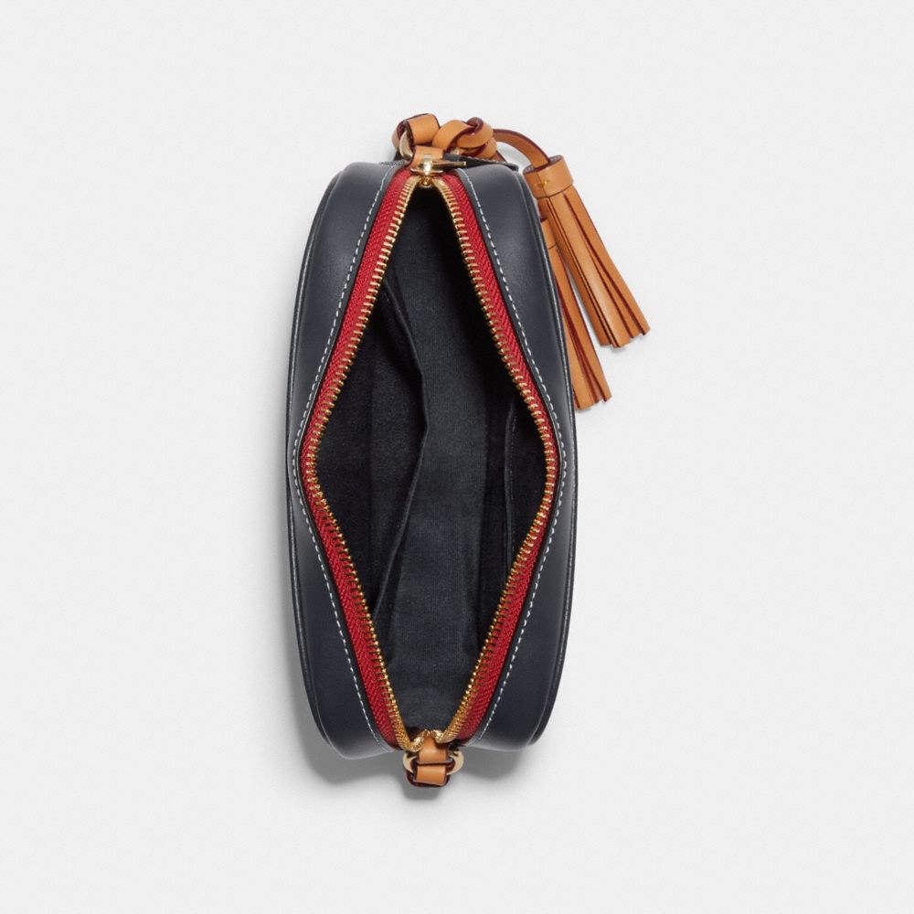 COACH®,Mini Camera Bag In Signature Chambray,,Inside View,Top View