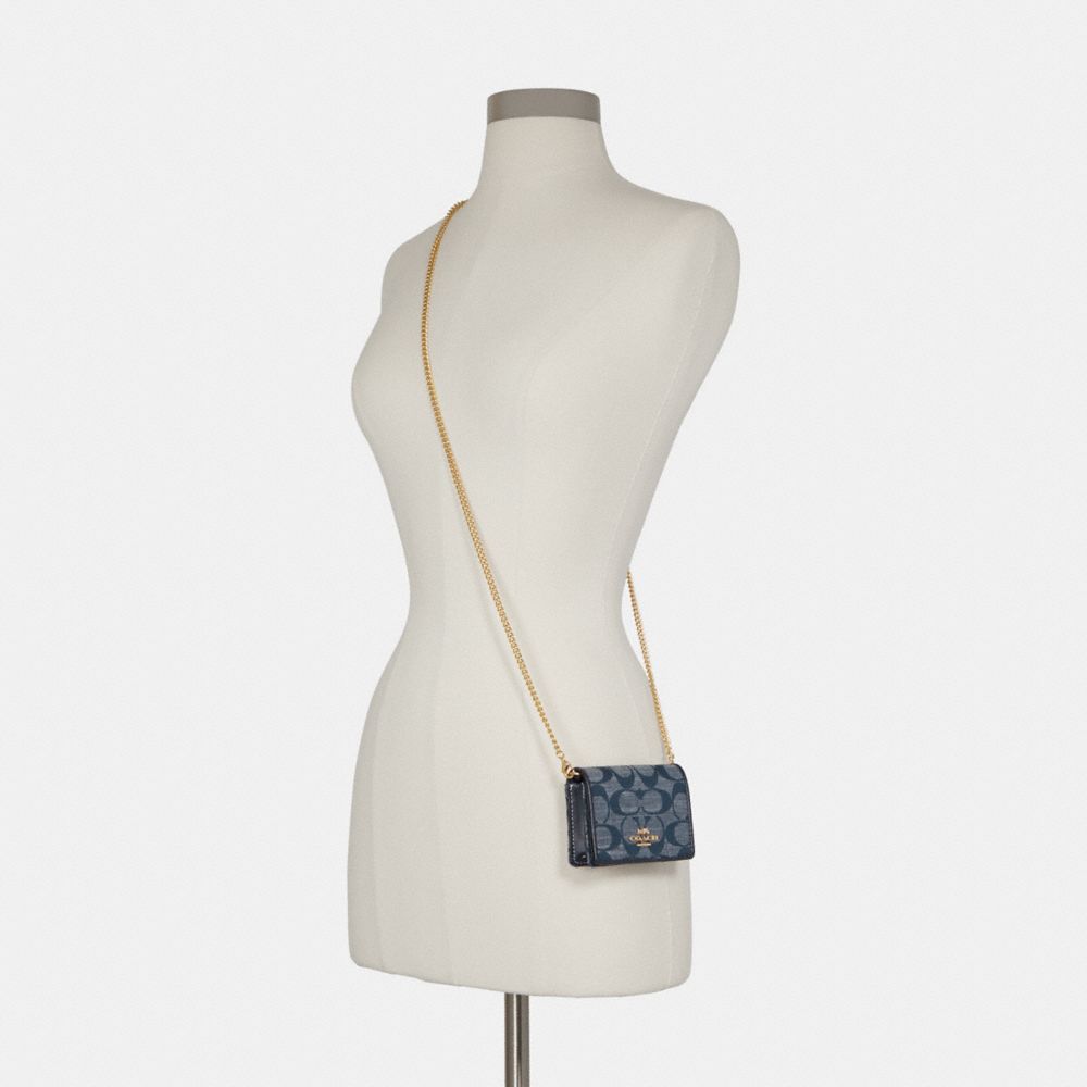 Mini Wallet On A Chain In Signature Chambray