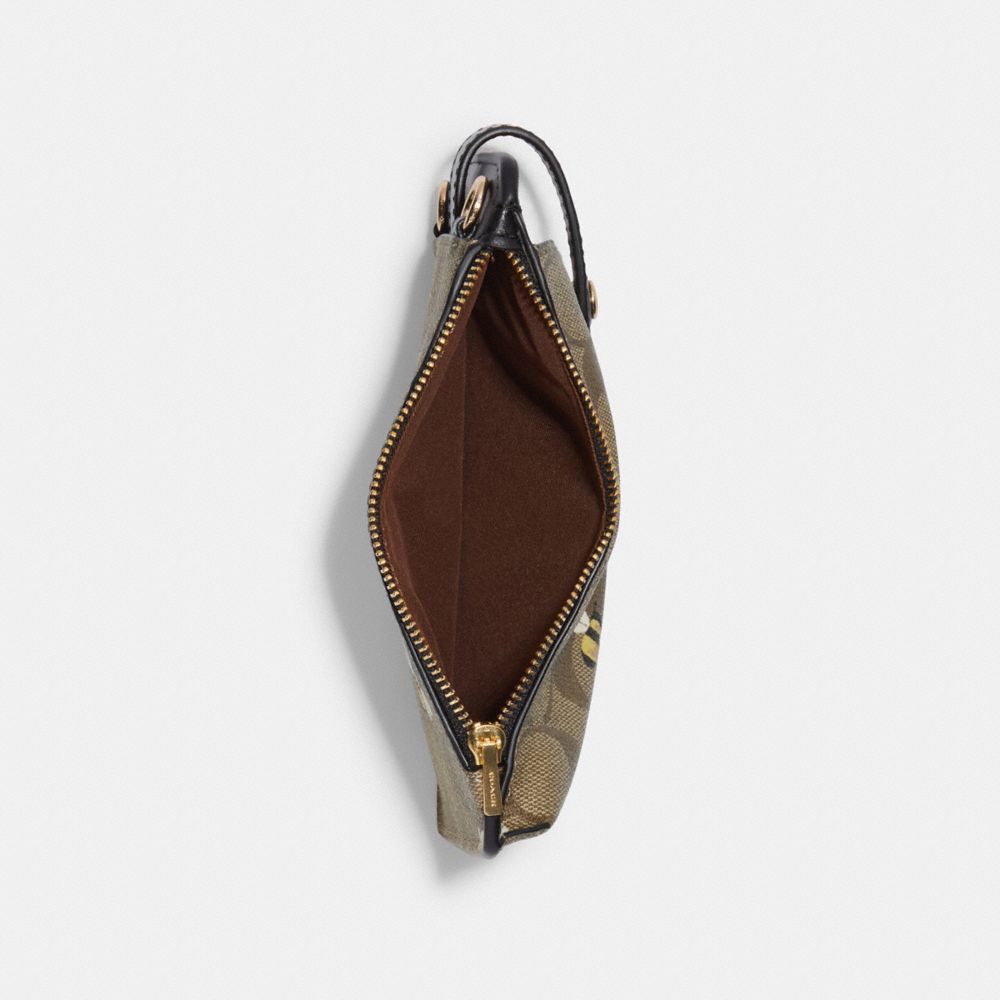 COACH®,Phone Crossbody In Signature Canvas With Bee Print,,Inside View,Top View