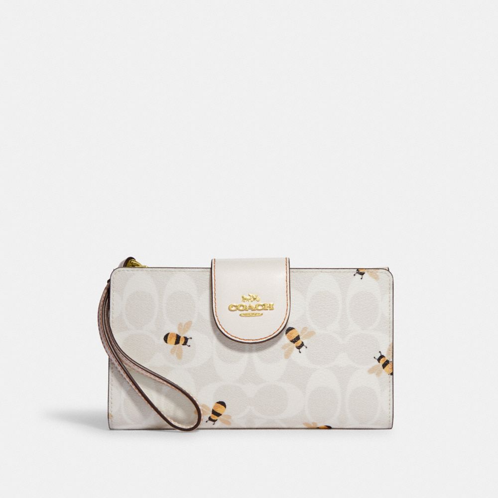 coach bee print wallet