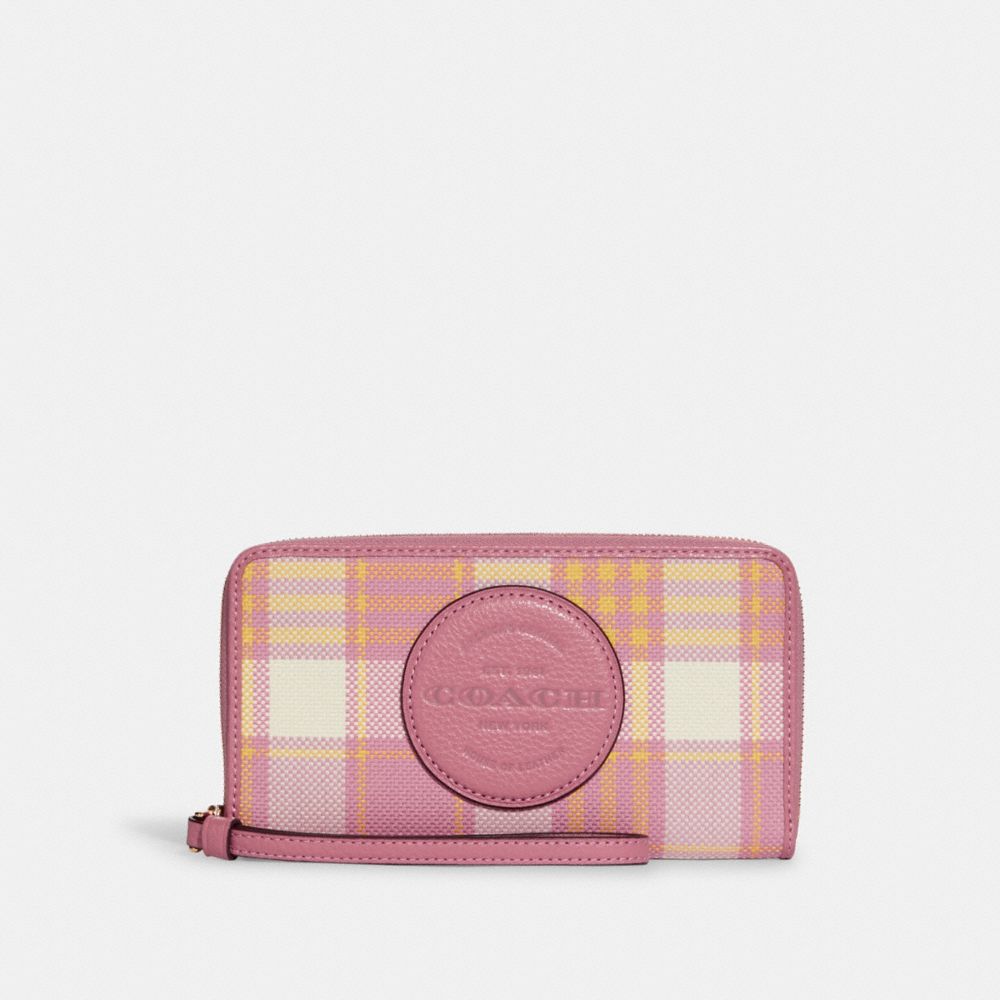 COACH OUTLET® | Dempsey Large Phone Wallet With Garden Plaid Print 
