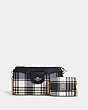 COACH®,POPPY CROSSBODY WITH CARD CASE WITH GARDEN PLAID PRINT,Gold/Midnight Multi,Front View