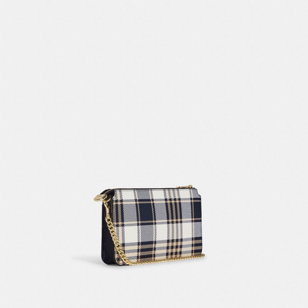 Plaid Pattern Wallet Phone Case with Crossbody Chain