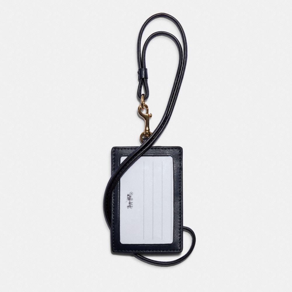 COACH®,Id Lanyard With Garden Plaid Print,,Back View