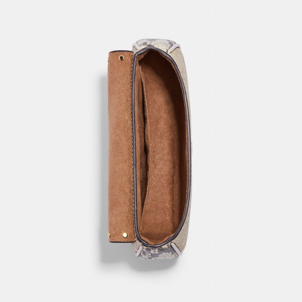 COACH®,Saddle Belt Bag In Signature Canvas,,Inside View,Top View