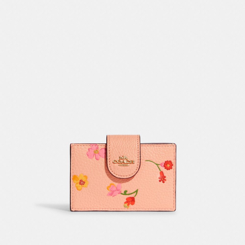 Coach floral card holder new arrivals