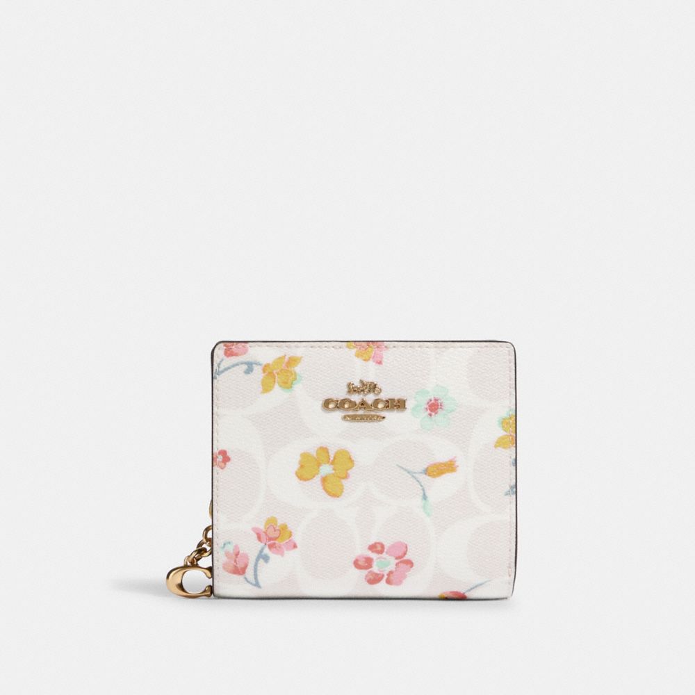 COACH OUTLET®  Snap Wallet With Graphic Ditsy Floral Print