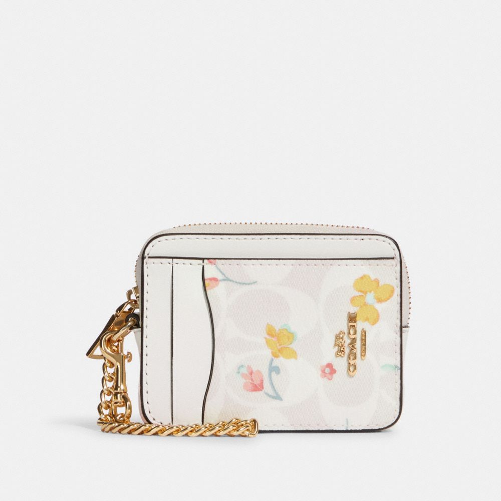 COACH®  Zip Card Case In Signature Canvas With Country Floral Print