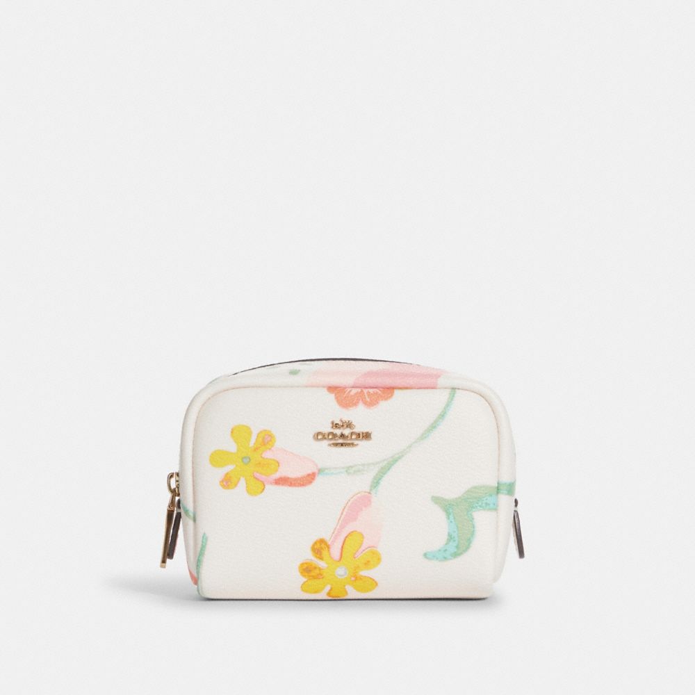 Mini Boxy Cosmetic Case With Dreamy Land Floral Print