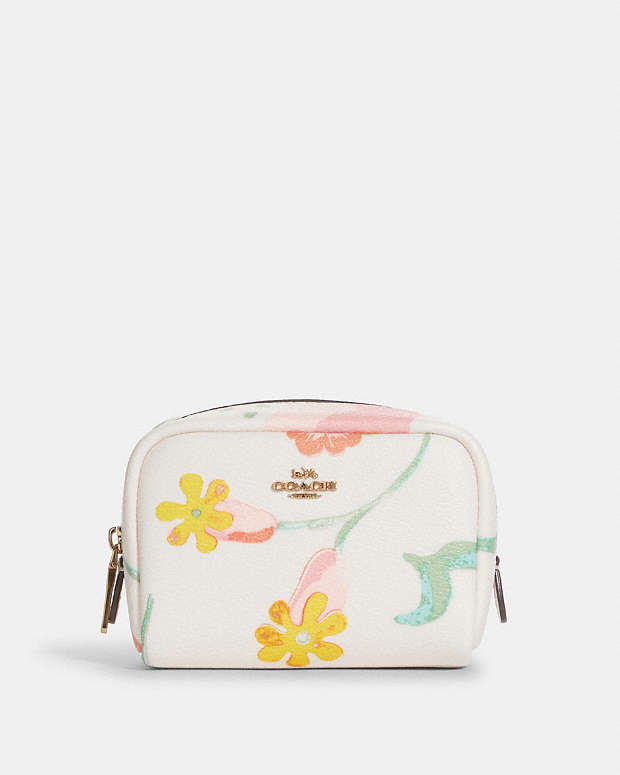 COACH® | Mini Boxy Cosmetic Case With Dreamy Land Floral Print