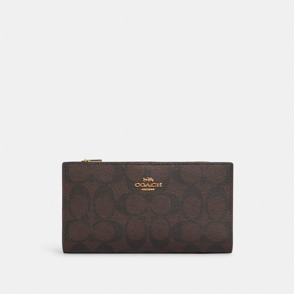 COACH スリム ジップ ウォレット シグネチャー キャンバス コーチ 財布・