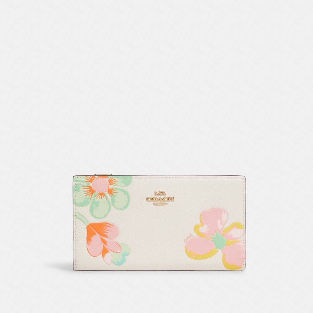 Slim Zip Wallet With Dreamy Land Floral Print