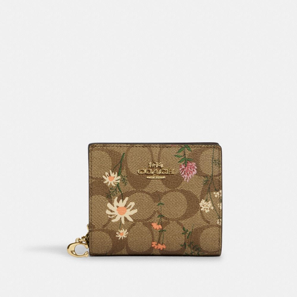 COACH OUTLET Snap Wallet In Signature Canvas With Wildflower Print