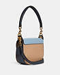 COACH®,KLEO SHOULDER BAG 17 IN COLORBLOCK,Gold/Marble Blue Multi,Angle View