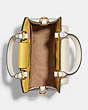 COACH®,MINI PEPPER CROSSBODY IN COLORBLOCK,Leather,Small,Gold/Retro Yellow/Chalk,Inside View,Top View