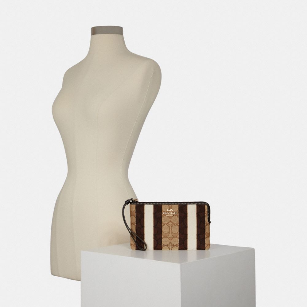 COACH®,Large Corner Zip Wristlet In Signature Jacquard With Stripes,,Alternate View