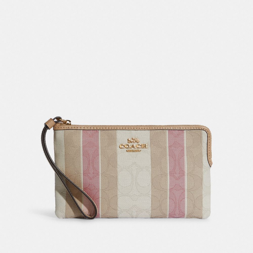 Coach Khaki & Military Green Signature Stripe Wristlet, Best Price and  Reviews