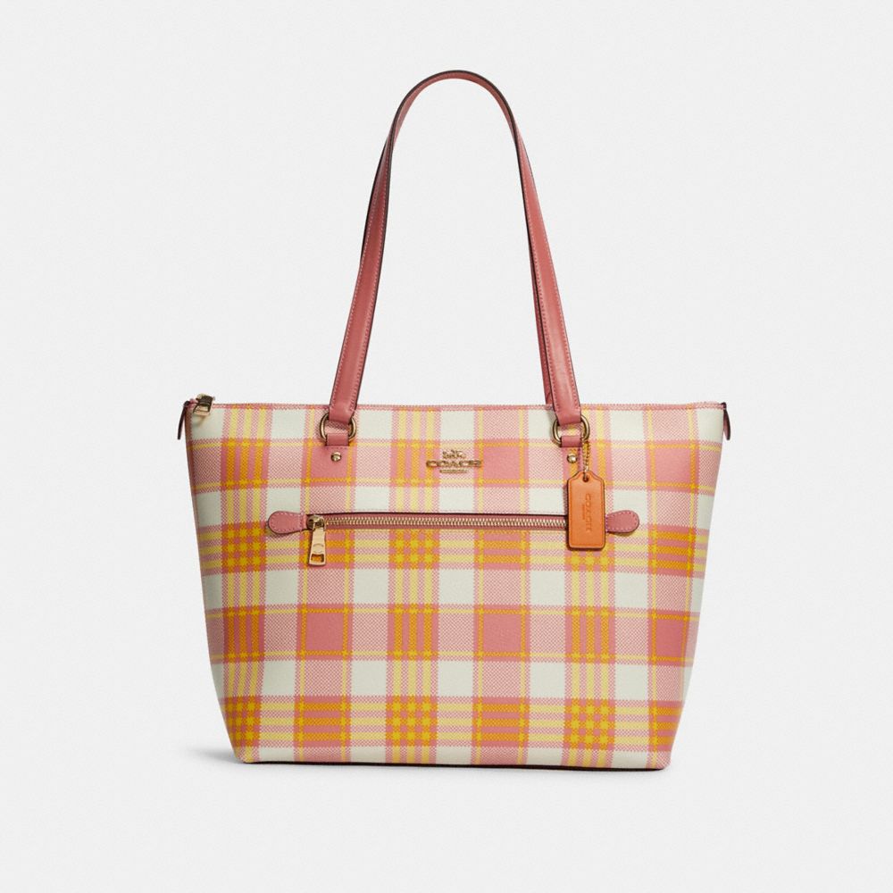 COACH® | Gallery Tote With Garden Plaid Print