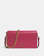 COACH®,ANNA FOLDOVER CLUTCH CROSSBODY WITH CHAIN,Gold/Bold Pink,Front View