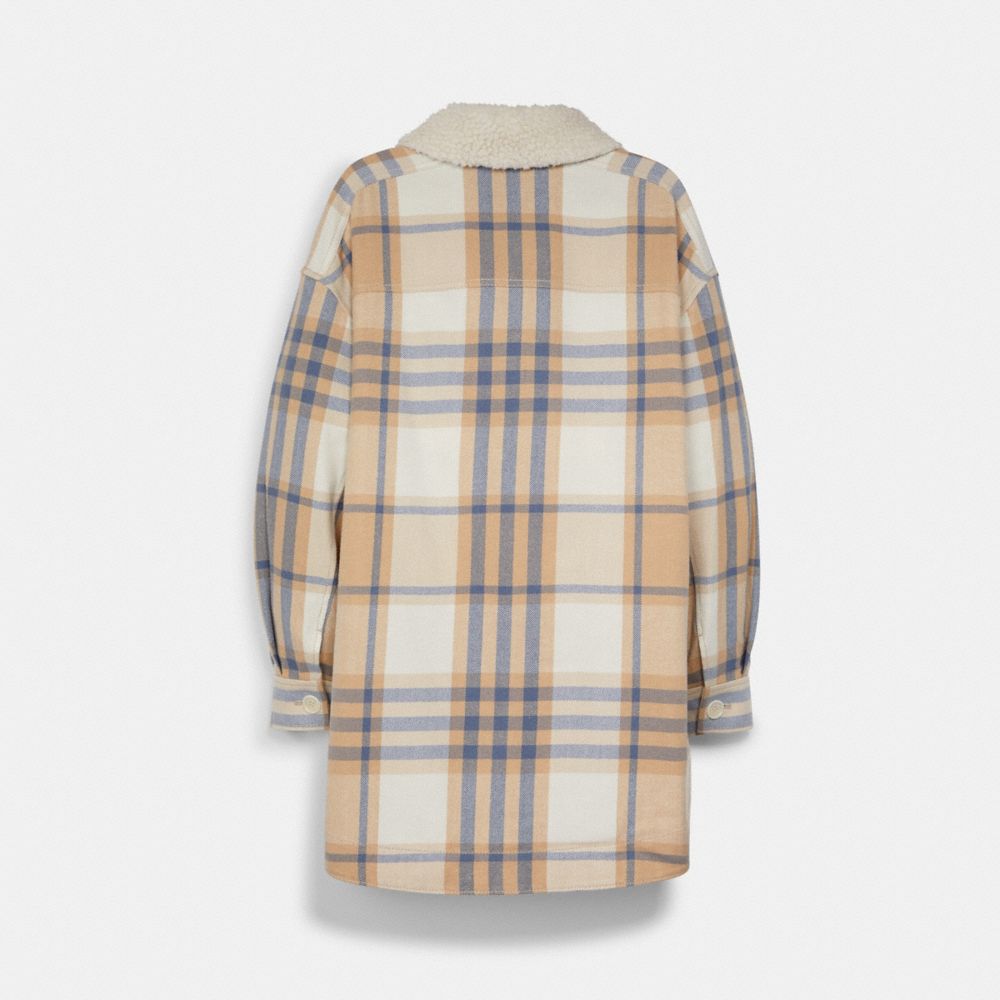 Plaid Jacket With Sherpa Collar