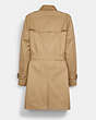 COACH®,SOLID MID TRENCH COAT,Fabric,Classic Khaki,Back View