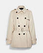 COACH®,SOLID SHORT TRENCH COAT,Fabric,Porcelain,Front View