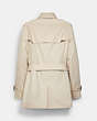 COACH®,SOLID SHORT TRENCH COAT,Fabric,Porcelain,Back View