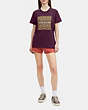 COACH®,SIGNATURE T-SHIRT IN ORGANIC COTTON,Fabric,Beet,Scale View