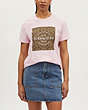COACH®,SIGNATURE T-SHIRT IN ORGANIC COTTON,Light Pink,Scale View