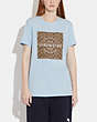 COACH®,SIGNATURE T-SHIRT IN ORGANIC COTTON,Fabric,Icy Blue,Scale View