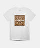 COACH®,SIGNATURE T-SHIRT IN ORGANIC COTTON,Fabric,White,Front View