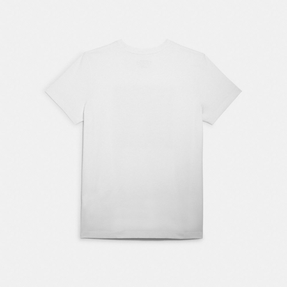 COACH®,SIGNATURE T-SHIRT IN ORGANIC COTTON,White,Back View