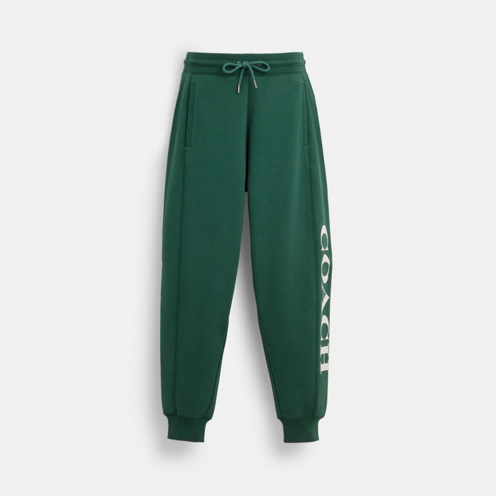 COACH®,PANTALON DE JOGGING ESSENTIAL,Tissu,Vert Chasseur,Front View