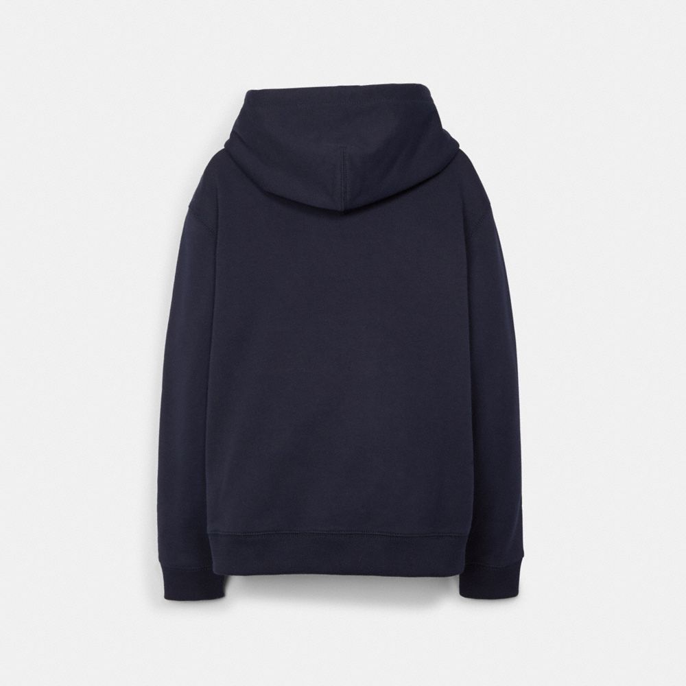 COACH®,ESSENTIAL HOODIE,Navy,Back View