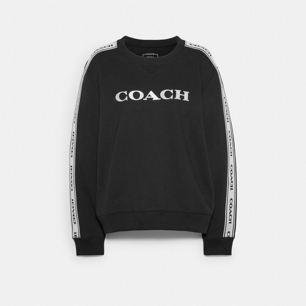 COACH®,ESSENTIAL CREWNECK,Black,Front View