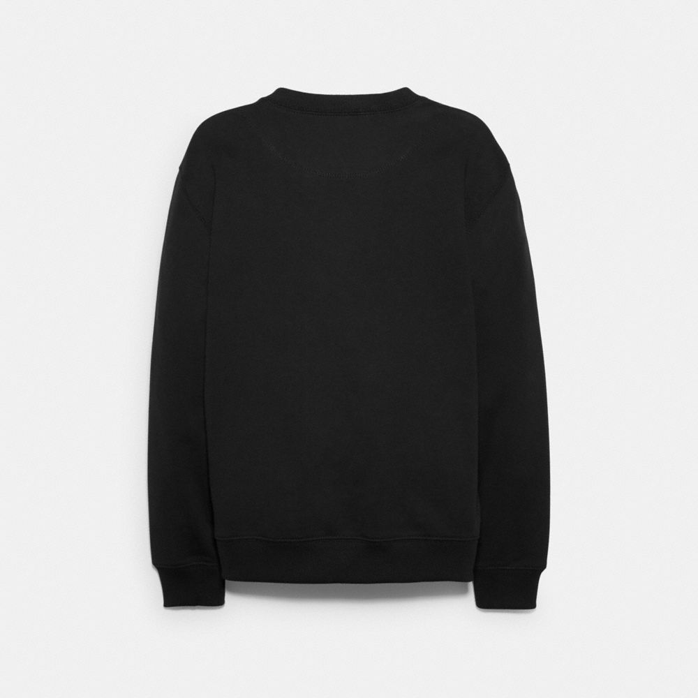 COACH®,ESSENTIAL CREWNECK,Black,Back View