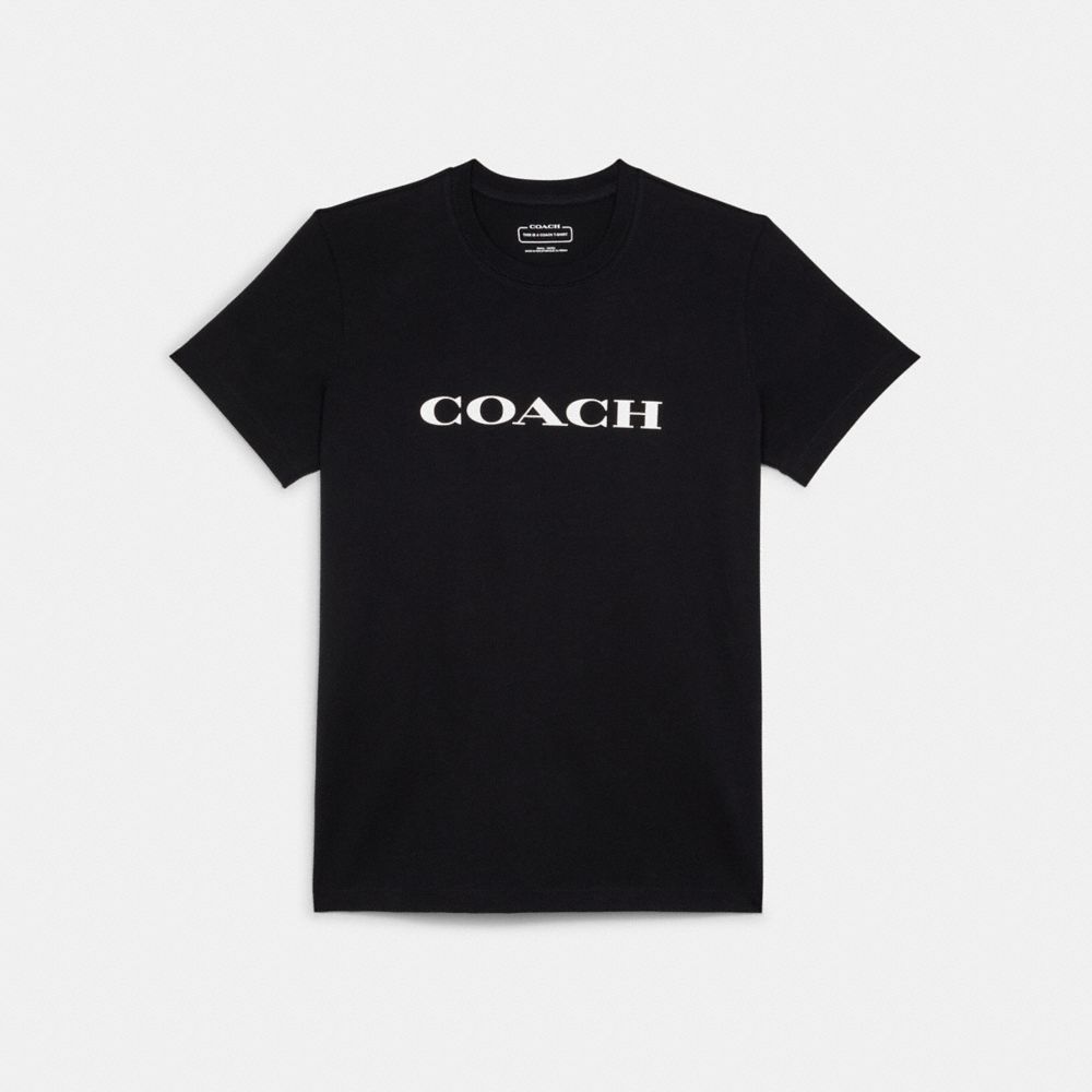 COACH®,T-SHIRT ESSENTIAL EN COTON BIOLOGIQUE,Tissu,Noir,Front View