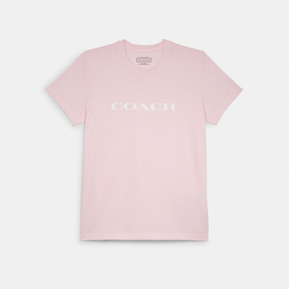 COACH®,ESSENTIAL T-SHIRT IN ORGANIC COTTON,Light Pink,Front View image number 0