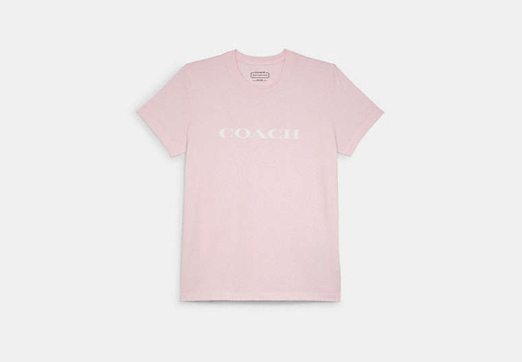 COACH®,ESSENTIAL T-SHIRT IN ORGANIC COTTON,Fabric,Light Pink,Front View image number 0