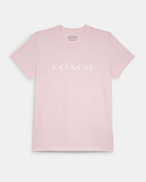 COACH®,ESSENTIAL T-SHIRT IN ORGANIC COTTON,Fabric,Light Pink,Front View
