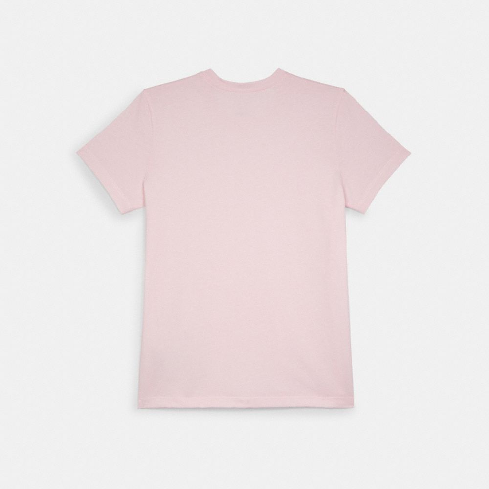 COACH®,ESSENTIAL T-SHIRT IN ORGANIC COTTON,Light Pink,Back View