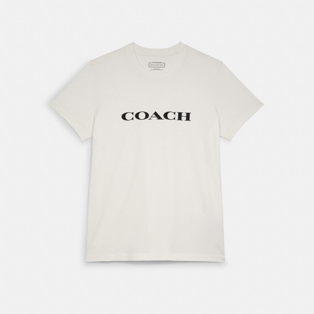 COACH®,ESSENTIAL T-SHIRT IN ORGANIC COTTON,White,Front View image number 0