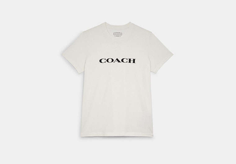 COACH®,ESSENTIAL T-SHIRT IN ORGANIC COTTON,Fabric,White,Front View