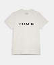 COACH®,ESSENTIAL T-SHIRT IN ORGANIC COTTON,Fabric,White,Front View