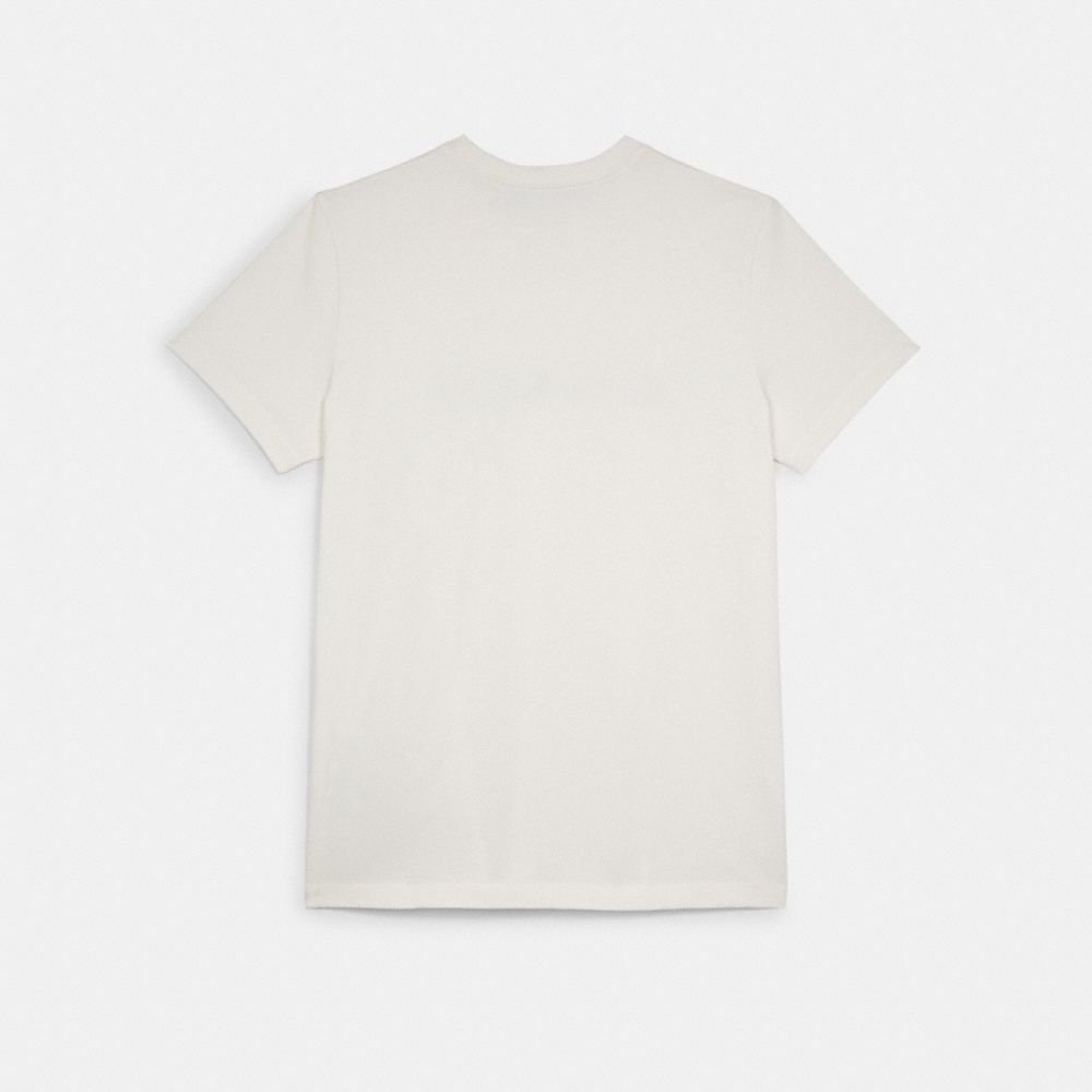 COACH®,ESSENTIAL T-SHIRT IN ORGANIC COTTON,White,Back View