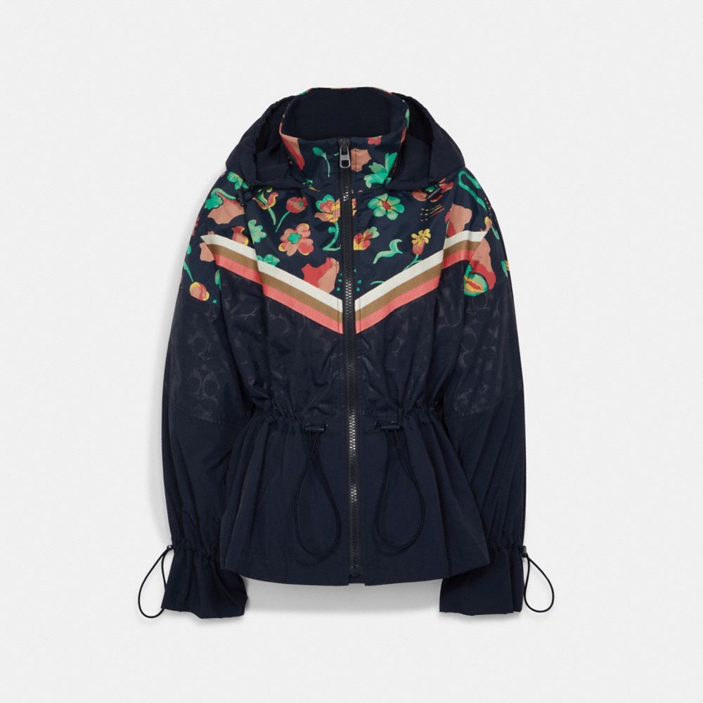 COACH Floral Blocked Windbreaker