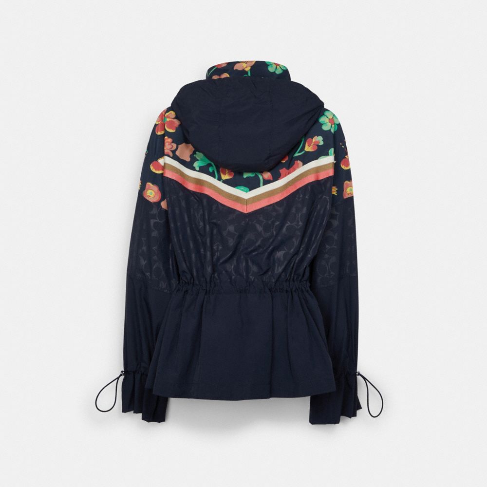 Floral Blocked Windbreaker