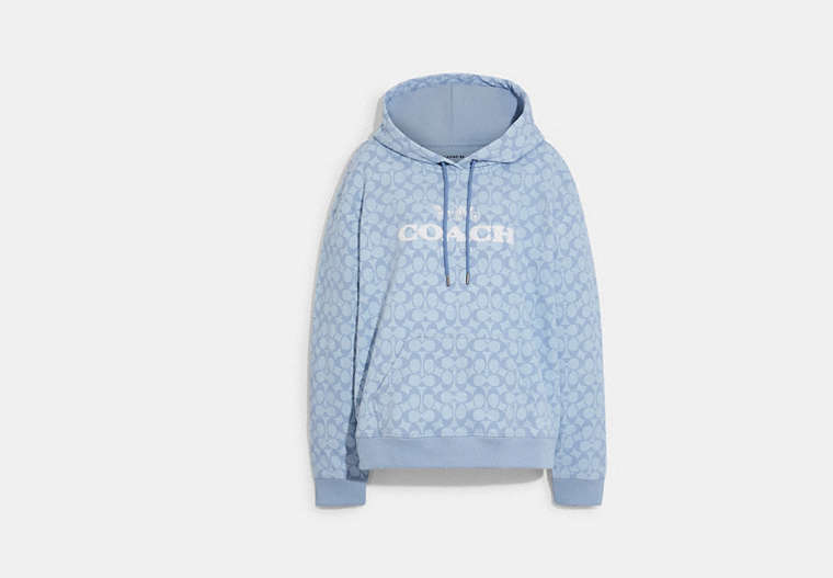 COACH®,SIGNATURE HOODIE,Chambray,Front View