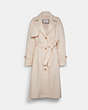 COACH®,LIGHT TRENCH COAT WITH SIDE SLIT,cotton,Silver Peony,Front View