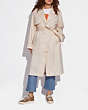 COACH®,LIGHT TRENCH COAT WITH SIDE SLIT,cotton,Silver Peony,Scale View